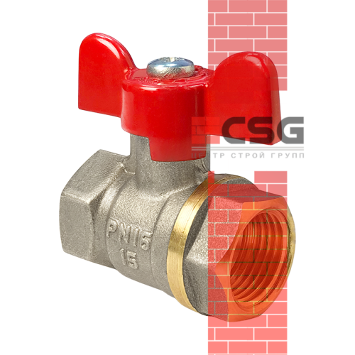 Кран шаровой латунь Практик 130 Ду25 Ру16 ВР бабочка ГАЛЛОП 103256 арт.1213356CDEK