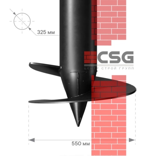 Свая винтовая СВСН-325/550/3000 по выгодным ценам в Туле.